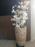 Schelpenvaas vaas  inclusief  kunstbloemen, Ophalen of Verzenden, Zo goed als nieuw