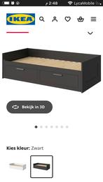 BRIMNES bed bank met 2 lades, Zwart, Tweepersoons, Ophalen of Verzenden, 200 cm