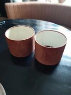 Set van 2 lampenkappen, Huis en Inrichting, Lampen | Lampenkappen, Gebruikt, Bruin, Rond, Ophalen of Verzenden