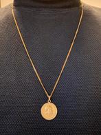 18 karaats gouden ketting 71cm met gouden tientje 1885, Sieraden, Tassen en Uiterlijk, Met hanger, Ophalen of Verzenden, Zo goed als nieuw