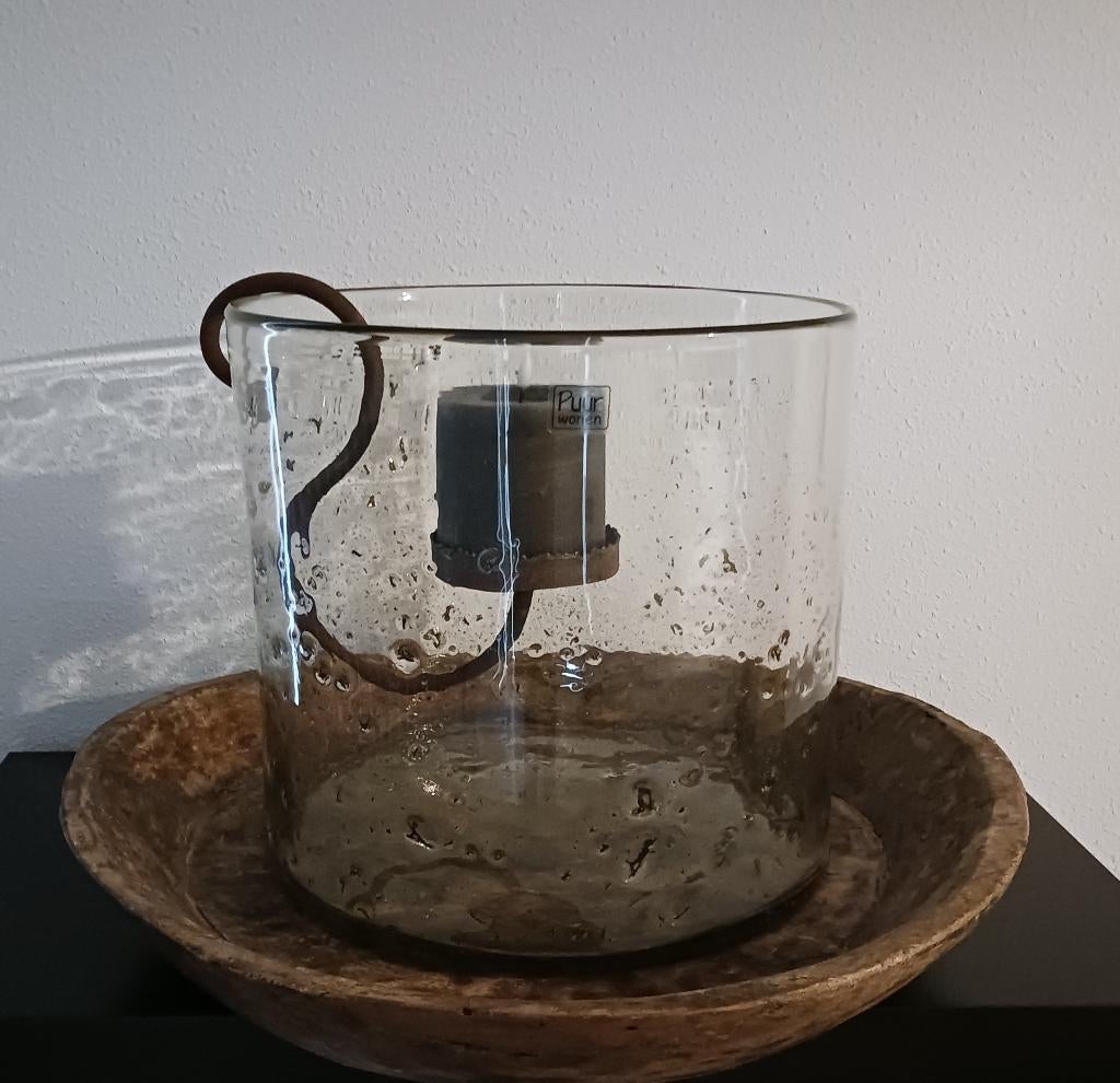 Windlicht Puur Wonen XXL 35 x 35 cm, Huis en Inrichting, Woonaccessoires | Kandelaars en Kaarsen, Zo goed als nieuw, Kandelaar