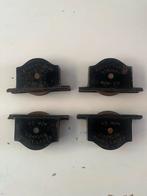 4 Antieke Schuifdeur Wieltjes - Conisch Kugel Lager, Antiek en Kunst, Antiek | Gereedschap en Instrumenten, Ophalen of Verzenden
