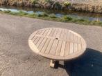Teakhouten lounge tuintafel, 120cm, Gloster, als NIEUW, Ophalen, Zo goed als nieuw, Rond, Teakhout