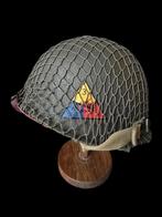 Us m1 helm - 3th armored division - Spearhead, Ophalen of Verzenden, Landmacht, Amerika, Helm of Baret