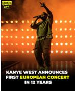 Kanye West 2 kaarten Rang 1 - Gold Gelredome zaterdag 6 juni, Twee personen, Juni