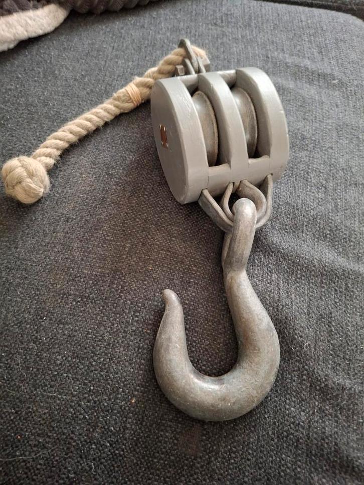 Vintage Katrol met Haak, Antiek en Kunst, Antiek | Overige Antiek, Ophalen of Verzenden