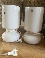 Set vintage wit melkglas mushroom lamp Lykta van Ikea, Ophalen of Verzenden, Zo goed als nieuw, Minder dan 50 cm