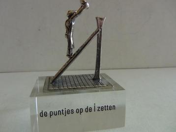 Miniatuur zilver S10b ladder man zilveren miniaturen gezegde beschikbaar voor biedingen