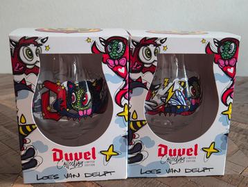 Duvel Bierglas Limited Edition Loes van Delft, twee stuks beschikbaar voor biedingen