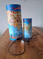 Twee lampen met een cartoonkaart van Amerika, Ophalen, Zo goed als nieuw, E14 (klein), Led-lamp