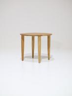 Ronde bijzettafel vintage Deens eiken, Huis en Inrichting, Tafels | Bijzettafels, 45 tot 60 cm, -, -, Rond