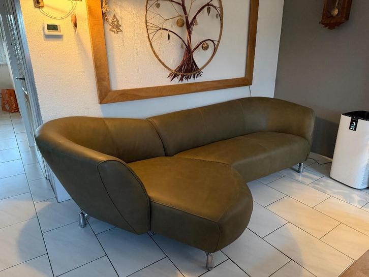 Leolux Pupilla design bank  Leder  -  Refurbished, Huis en Inrichting, Banken | Bankstellen, Zo goed als nieuw, Hoekbank, Vierpersoons of meer