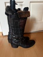 bruine leren laarzen, Hoge laarzen, Bruin, Ophalen of Verzenden, Zo goed als nieuw