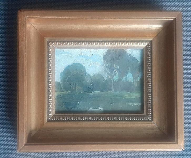 Klein olieverf paneel - Meertje, Antiek en Kunst, Kunst | Schilderijen | Klassiek, Ophalen of Verzenden