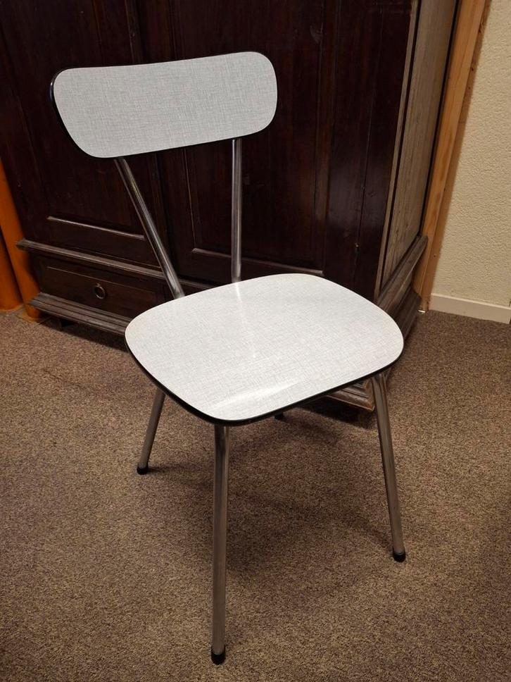 Vintage Formica Keuken Stoelen in prima staat 6 stuks, Huis en Inrichting, Stoelen, Gebruikt, Vijf, Zes of meer stoelen, Hout