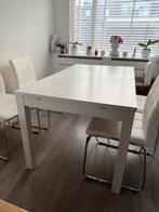 IKEA BJURSTA uitschuifbare eettafel wit, Huis en Inrichting, Tafels | Eettafels, Ophalen, Overige materialen, Gebruikt, 100 tot 150 cm