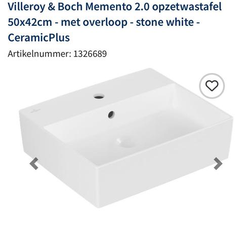 Villeroy & Boch Memento 2.0 wastafels NIEUWSTAAT, Doe-het-zelf en Verbouw, Sanitair, Zo goed als nieuw, Wastafel, Steen, Ophalen