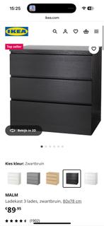 Malm kast IKEA zwartbruin, Huis en Inrichting, Ophalen, Zo goed als nieuw, 25 tot 50 cm, Minder dan 100 cm