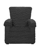 2x LEEN BAKKER ELASTISCHE STOELBESCHERMERS GRIJS ANTRACIET, BI-ELASTISCHE ANTRACIET GRIJZE MEUBELHOES VOOR FAUTEUIL, 75 tot 100 cm