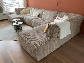 Elementenbank le Noir incl hocker kleur corduroy zandkleur beschikbaar voor biedingen