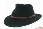 Vintage outdoor gleufhoed Risa zwart vilt 57,5, Hoed, Ophalen of Verzenden, 57 cm (M, 7⅛ inch) of minder, Risa