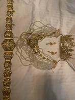 Marokkaanse Bruidssieraden met Gouden Sluier, Overige kleuren, 3 tot 5 cm, Echt leder, 90 tot 100 cm