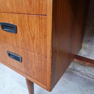 Strak vintage bureau teak fineer jaren 60 - afbeelding 7