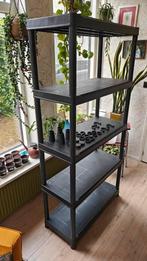 Handson stellingkast kunststof zwart 5 legborden, Huis en Inrichting, Kasten | Stellingkasten, Ophalen, Zo goed als nieuw