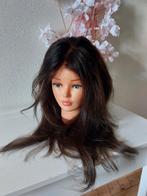 HD lace closure Raw hair wig bruin 18 inch maat S echt haar, Ophalen of Verzenden, Zo goed als nieuw, Pruik of Haarverlenging