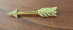 Vintage pijl broche met strass, Overige materialen, 4 tot 7 cm, Ophalen of Verzenden, Zo goed als nieuw