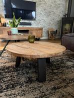 2 verschillende Houten Salontafel - Rond, Huis en Inrichting, Tafels | Salontafels, Ophalen, Gebruikt, 50 tot 100 cm, Minder dan 50 cm
