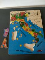 Houten inlegkaart van Italië Italia, Ophalen of Verzenden, 10 tot 50 stukjes, Zo goed als nieuw
