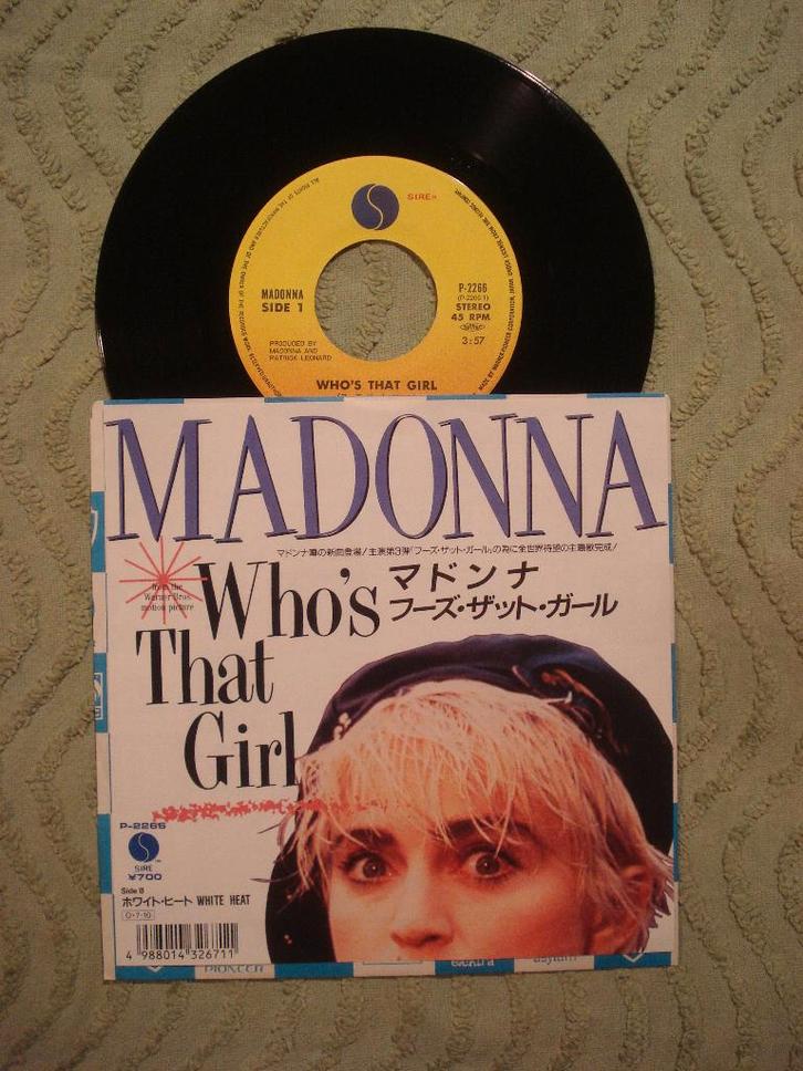Madonna 7" Vinyl Single: ‘Who’s that girl’ (Japan), Cd's en Dvd's, Vinyl Singles, Zo goed als nieuw, Single, Pop, 7 inch, Ophalen of Verzenden
