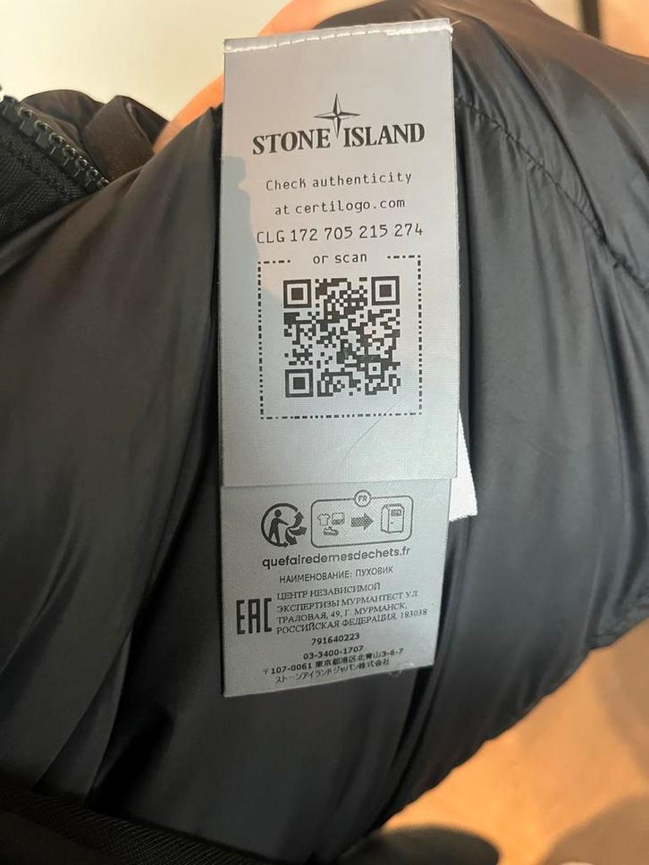 Stone Island donsjas valt als XS, Kinderen en Baby's, Kinderkleding | Maat 170, Zo goed als nieuw, Jongen, Trui of Vest, Ophalen of Verzenden