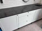 Keukenblok Wit/Grijs/Zwart, Huis en Inrichting, Ophalen, Wit, 150 tot 200 cm, Zo goed als nieuw