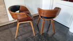 Leuke set design stoelen, Huis en Inrichting, Stoelen, Gebruikt, Twee, Bruin, Vintage