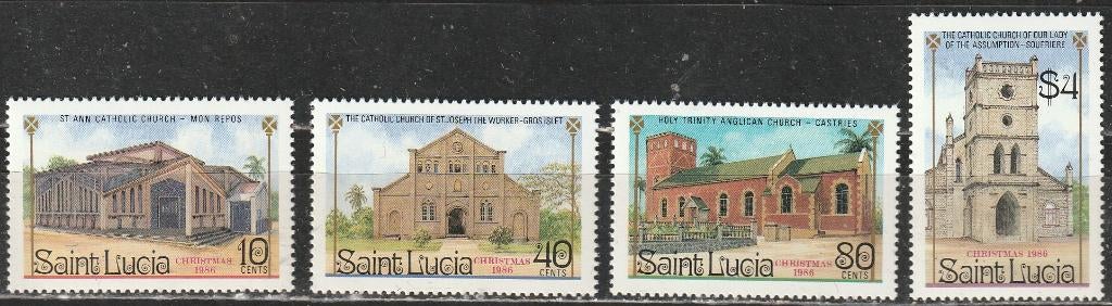465. St. Lucia 877/80 pfr. Kerst, Verzenden, Postfris, Midden-Amerika