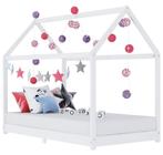 VidaXL kinderbed 90x200 wit met dakje, Kinderen en Baby's, Kinderkamer | Bedden, Ophalen of Verzenden, Zo goed als nieuw, 85 tot 100 cm