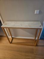 Console tafel van massief eikenhout en wit marmer, Ophalen, Minder dan 50 cm, 50 tot 100 cm, 50 tot 75 cm