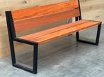 Uniek, Padoek houten tuinbank zitbank met stalen frame., Hout@hameren.nl, Hertog van beijerenstraat 2a, Nieuw, Ophalen of Verzenden