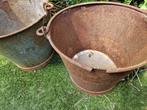 2 ijzeren emmers voor uw tuinplantjes (brocante), Gebruikt, Ophalen of Verzenden