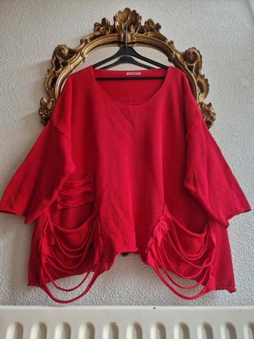 Als nieuw! Moonshine fashion rood gebreid wijd apart truitje beschikbaar voor biedingen