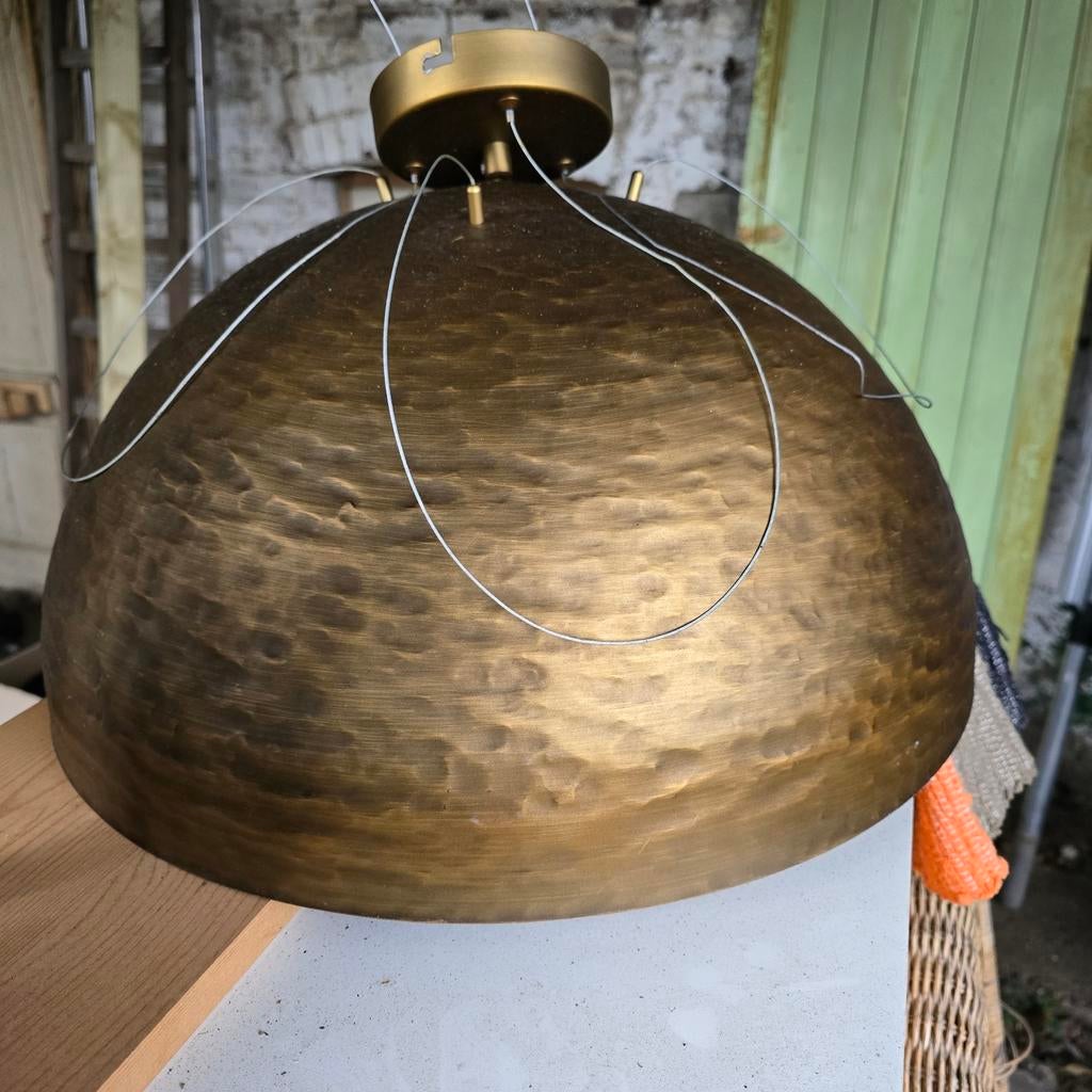 Hanglamp met hamerslag, Ophalen of Verzenden, Zo goed als nieuw, Metaal, Minder dan 50 cm