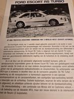 1985 Nederlands Ford Escort RS TURBO Escort mk3 folder, Ophalen of Verzenden, Zo goed als nieuw, Ford