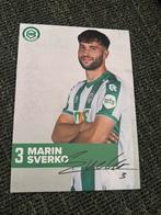 Marin Sverko - FC Groningen Spelerskaart, Ophalen of Verzenden, Zo goed als nieuw, Overige binnenlandse clubs, Spelerskaart