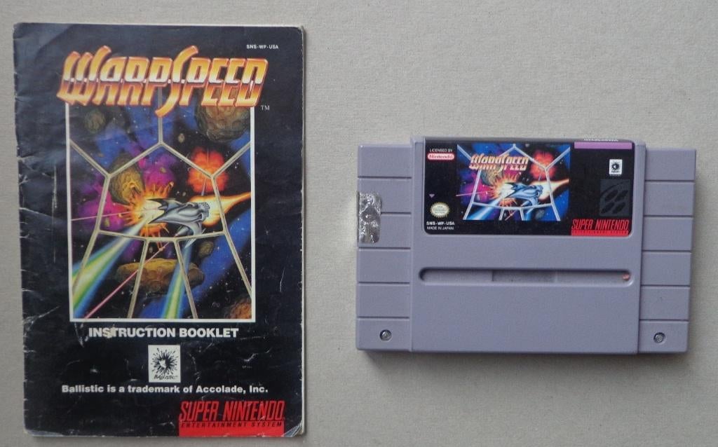 WarpSpeed voor de Amerikaanse SNES + boekje, Spelcomputers en Games, Games | Nintendo Super NES, Gebruikt, 1 speler, Vanaf 3 jaar