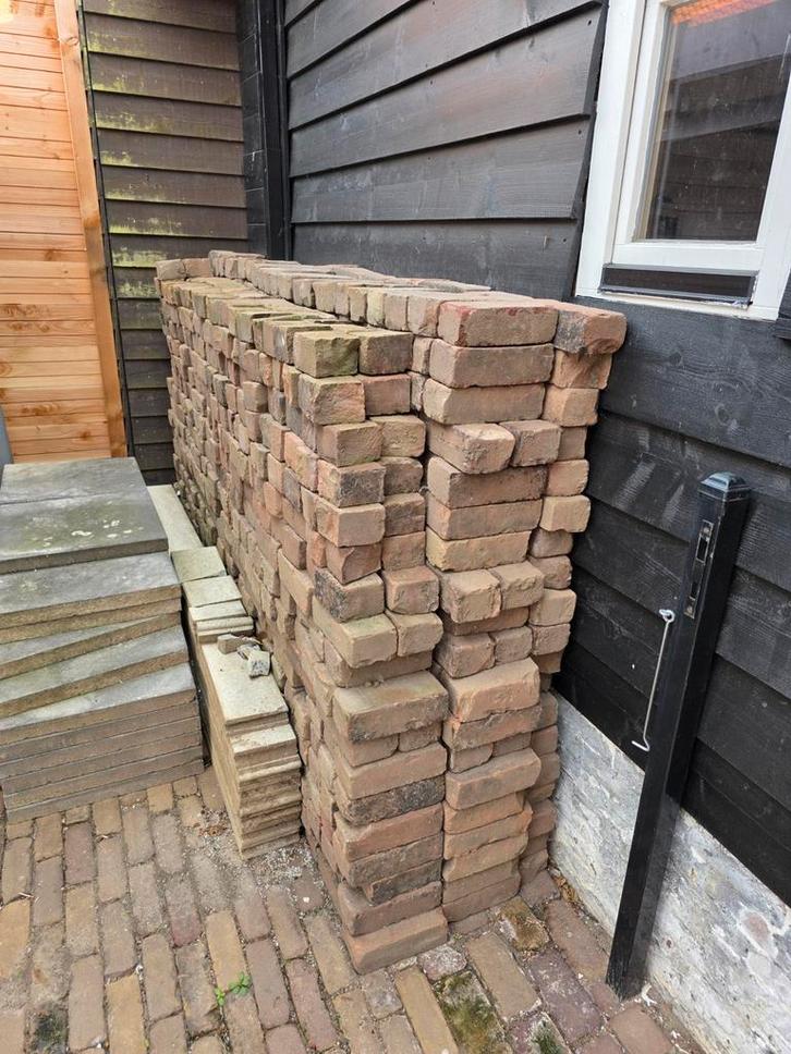 Dikformaat gebakken straatbakstenen – ca. 8 m² – rood, Tuin en Terras, Tegels en Klinkers, Zo goed als nieuw, Klinkers, Overige materialen