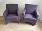 2 Leolux Dolcinea fauteuils paars gemêleerde stoffering., Huis en Inrichting, Fauteuils, Ophalen, 75 tot 100 cm, Zo goed als nieuw
