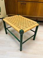 Prachtige vintage houten kruk gewoven papercord zitting, Ophalen of Verzenden, Zo goed als nieuw, Hout