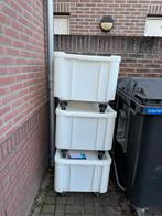 3 Kunststof Bakken met Deksel & Wielen - 100x80x80cm, Ophalen, Gebruikt